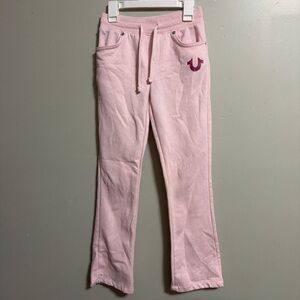 Kid’s Pink true religion Sweatpants with Logo